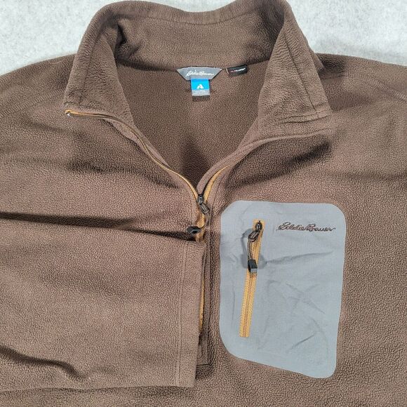 Eddie Bauer First Ascent‎ Polartec 1/4 Zip Fleece Sweater Mens TXL XL Tall Brown - Picture 1 of 9
